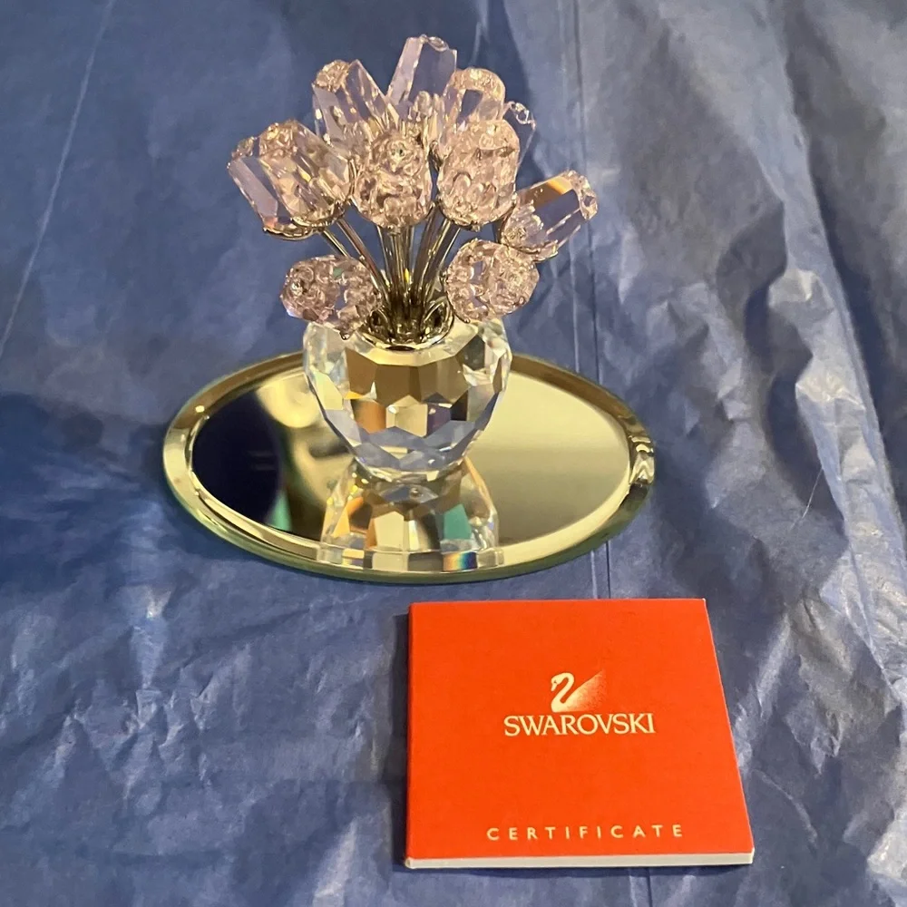 Swarovski Crystal Floral Display - Silver and Pink - Picture 2 of 9